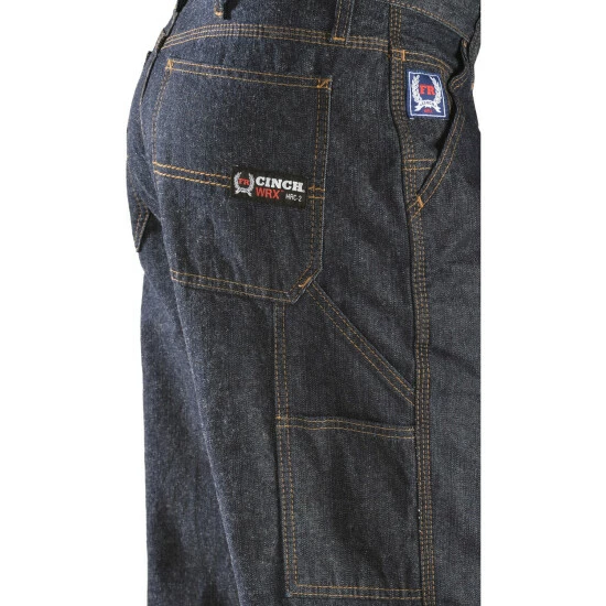 Coupon π₯ Cinch Men's Blue Label Carpenter WRX Flame Resistant π Jeans - 38" Inseam Dark Rinse π - Image 2