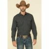 Cheap 🤩 Cinch Men's Heather Grey Herringbone Solid Long Sleeve Modern Fit Western 👕 Shirt 🛒