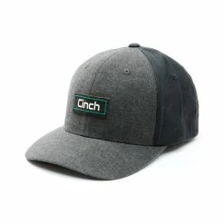 New 🎉 Cinch Men's Black Raised Rubber Logo Flex-Fit Ball Cap 🎁