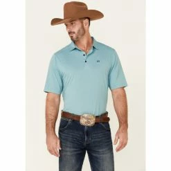 Hot Sale β¨ Cinch Men's Arena Flex Short Sleeve Polo π Shirt Light Blue β¨