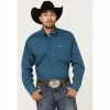 Outlet ⌛ Cinch Men's Stretch Navy Geo Print Long Sleeve Button-Down Western 👕 Shirt ✨