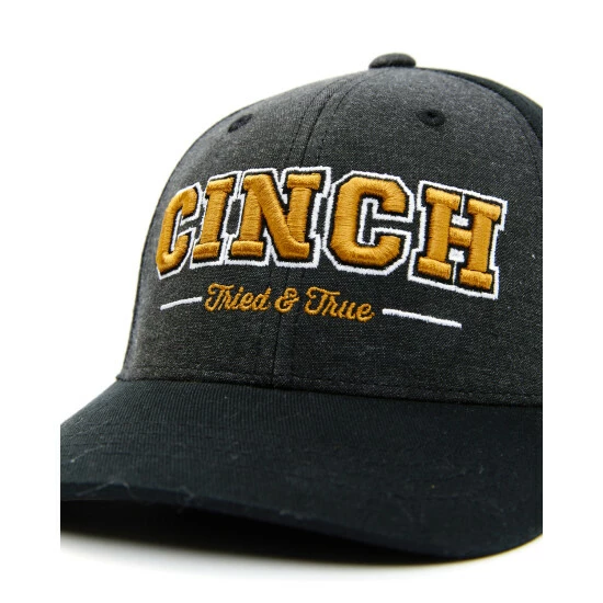Discount π€© Cinch Boys' Black 3D Embroidered Logo Fitted Flex-Fit Ball Cap π€© - Image 2