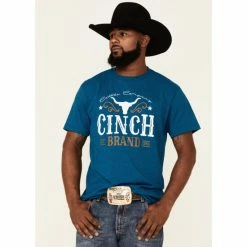 Promo 🌟 Cinch Men's Navy Steerhead Graphic Short Sleeve T-Shirt 🔔