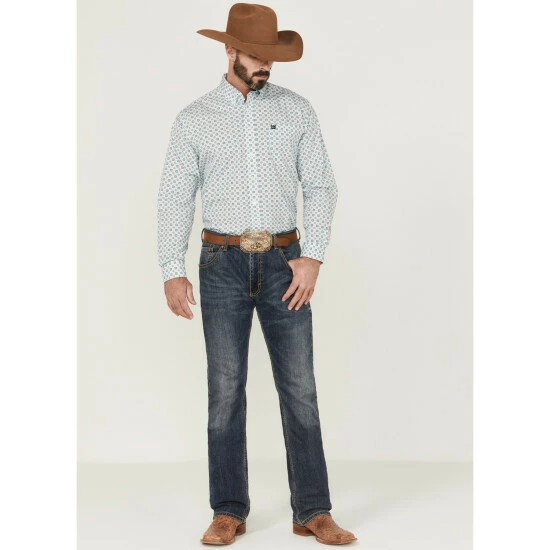 New π Cinch Men's Small Floral Western π Shirt White π― - Image 2