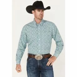 Best Pirce 🛒 Cinch Men's Floral Print Long Sleeve Button Down Western 👚 Shirt White 💯