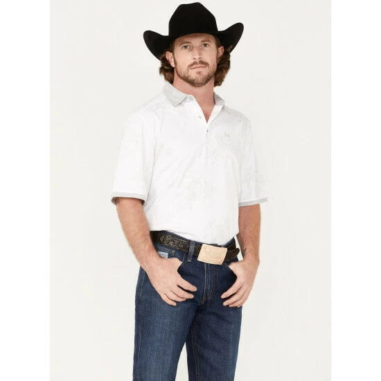 Best reviews of π Cinch Men's Arena Flex Floral Print Polo π Shirt White β - Image 2
