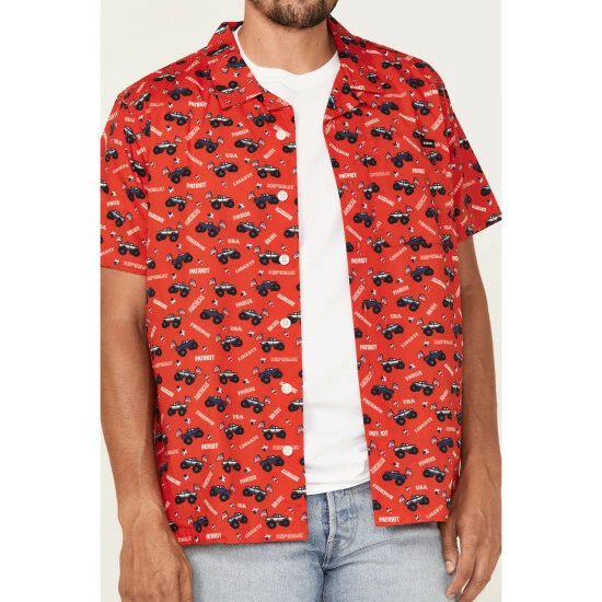Flash Sale π₯ Cinch Men's Camp Trailblazer Red Truck Print Short Sleeve Button-Down Western π Shirt β - Image 3