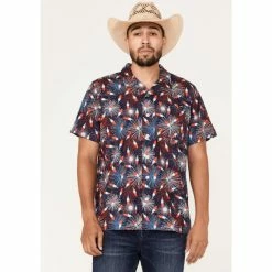 Promo 💯 Cinch Men's Camp Trailblazer Popsicle Print Short Sleeve Button-Down Western 👚 Shirt Navy ❤️