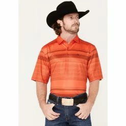 Top 10 ❤️ Cinch Men's Arena Flex Sublimated Stripe Polo 👚 Shirt Red 🎉
