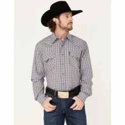 Wholesale π Cinch Men's Modern Fit Small Plaid Snap Western π Shirt Blue π