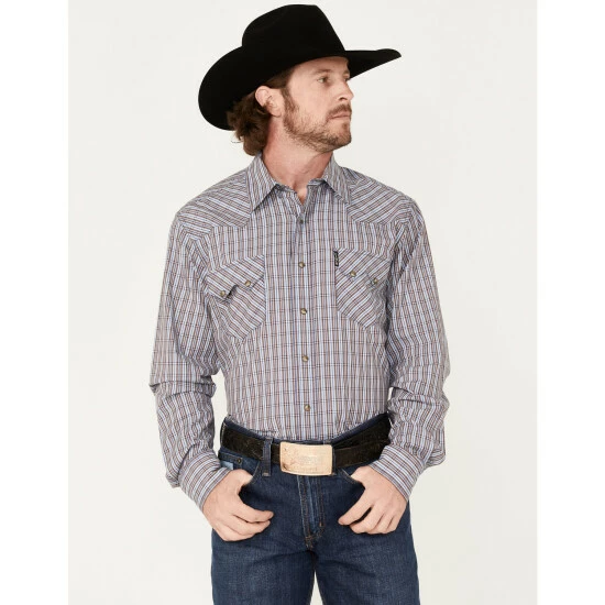 Wholesale π Cinch Men's Modern Fit Small Plaid Snap Western π Shirt Blue π