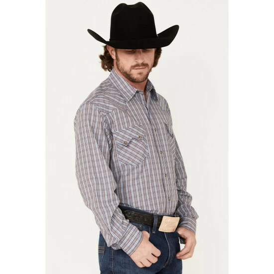 Wholesale π Cinch Men's Modern Fit Small Plaid Snap Western π Shirt Blue π - Image 2