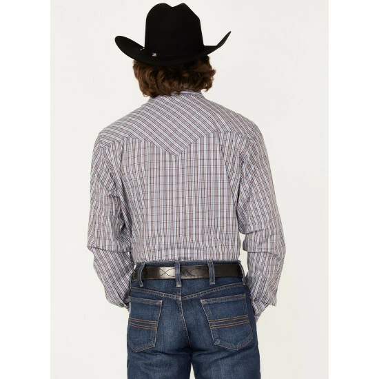 Wholesale π Cinch Men's Modern Fit Small Plaid Snap Western π Shirt Blue π - Image 4