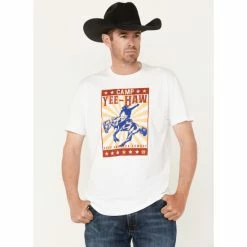 Cheap ❤️ Cinch Men's Camp Yee-Haw Rodeo Graphic T-Shirt Cream 🎉
