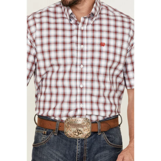 Flash Sale π Cinch Men's Plaid White Short Sleeve Button-Down Western π Shirt π - Image 3