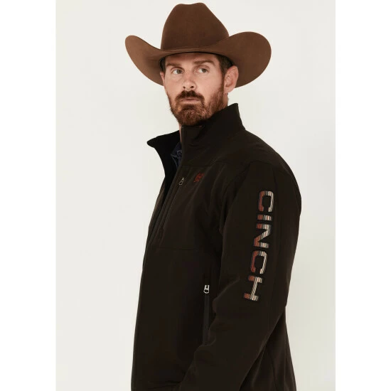 Brand new π Cinch Men's Embroidered Logo Softshell Jacket Brown π - Image 2