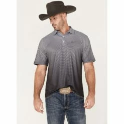 Brand new 🔥 Cinch Men's Arena Flex Gradient Stripe Short Sleeve Polo 👕 Shirt Black 👍