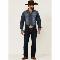 Brand new 👍 Cinch Men's Ian Rinse Dark Wash Performance Stretch Slim Bootcut 👖 Jeans Light Blue 🧨