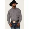 Outlet 💯 Cinch Men's Arena Flex Grey Medallion Geo Print Long Sleeve Button-Down Stretch Western 👚 Shirt ⌛