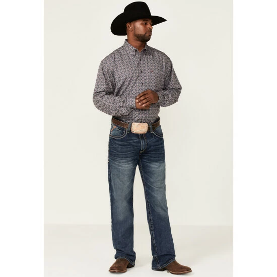 Outlet π― Cinch Men's Arena Flex Grey Medallion Geo Print Long Sleeve Button-Down Stretch Western π Shirt β - Image 2
