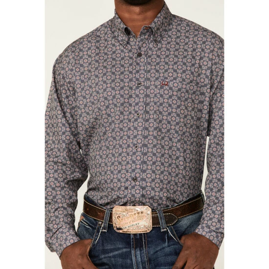 Outlet π― Cinch Men's Arena Flex Grey Medallion Geo Print Long Sleeve Button-Down Stretch Western π Shirt β - Image 3