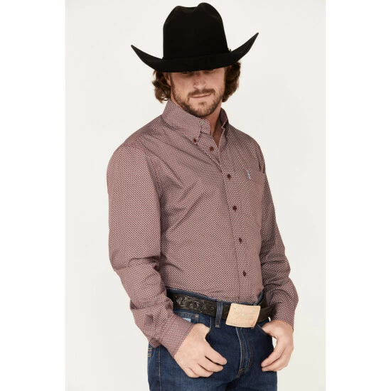 Top 10 π Cinch Men's Modern Fit Geo Print Button-Down Western π Shirt Burgundy β€οΈ - Image 2