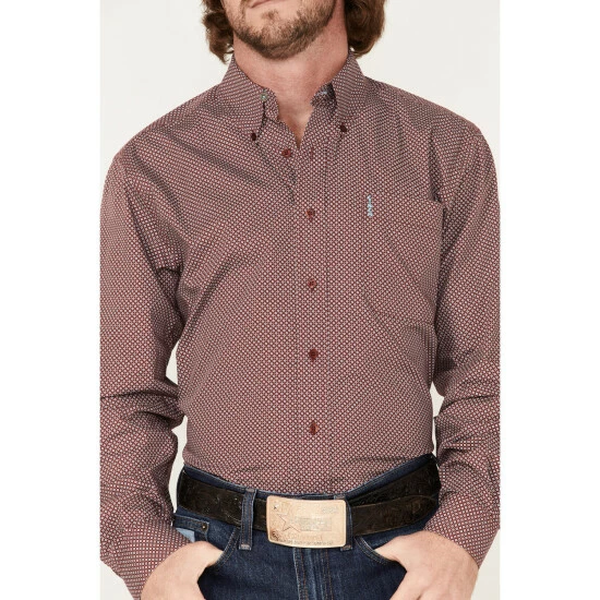 Top 10 π Cinch Men's Modern Fit Geo Print Button-Down Western π Shirt Burgundy β€οΈ - Image 3