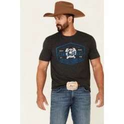 Discount 👏 Cinch Men's Grey Lead Don't Follow Logo Short Sleeve T-Shirt Heather Grey 🌟