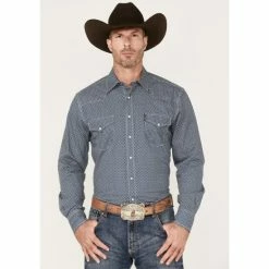 Best deal 😀 Cinch Men's Modern Fit Small Geo Print Snap Western 👚 Shirt Blue 😉