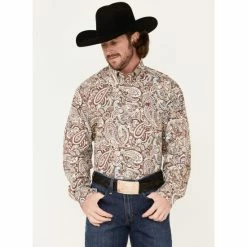 Flash Sale ❤️ Cinch Men's Large Paisley Print Button-Down Western 👕 Shirt Multi 🔥