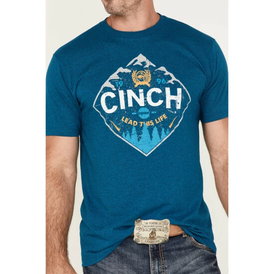 New π Cinch Men's Lead This Life Logo Graphic T-Shirt Teal π - Image 3