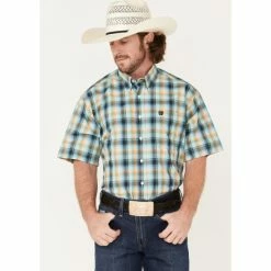 Wholesale ❤️ Cinch Men's Multi Plaid Short Sleeve Button-Down Western 👕 Shirt 👍