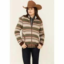 Discount 👍 Cinch 👩 Women's Southwestern Print Sherpa-Lined Zip-Front Bomber Jacket Multi 👏