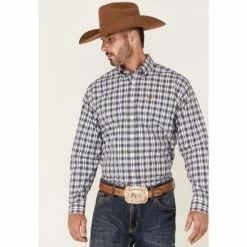 Brand new 🎁 Cinch Men's White Plaid Long Sleeve Button-Down Western 👕 Shirt 😍