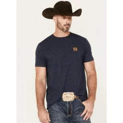 Coupon 😉 Cinch Men's Logo Short Sleeve Graphic T-Shirt Heather Blue 🛒