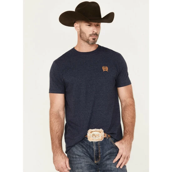 Coupon π Cinch Men's Logo Short Sleeve Graphic T-Shirt Heather Blue π