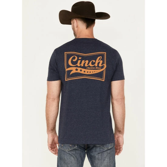Coupon π Cinch Men's Logo Short Sleeve Graphic T-Shirt Heather Blue π - Image 4