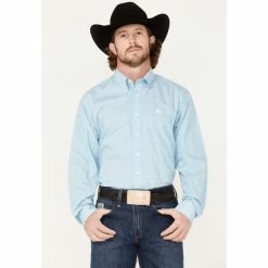 Cheap 💯 Cinch Men's Floral Medallion Print Western 👕 Shirt Light Blue ⭐