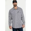 New 🥰 Cinch Men's FR Lightweight Check Print Long Sleeve Work 👕 Shirt Black 🎉