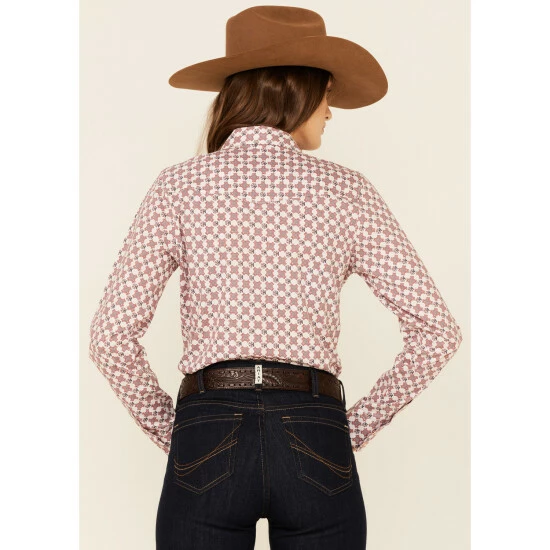 Cheapest β¨ Cinch π© Women's Pink Geo Print Long Sleeve Snap Western Core π Shirt π₯° - Image 4