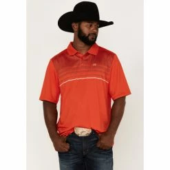 Brand new ✔️ Cinch Men's Arena Flex Red Striped Short Sleeve Polo 👕 Shirt 🔥