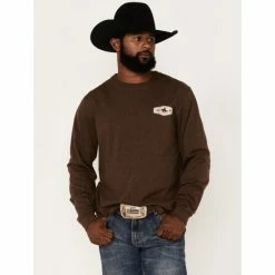 Best Sale 🧨 Cinch Men's Logo Graphic Long Sleeve T-Shirt Brown 🤩