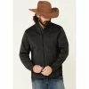 Deals ⌛ Cinch Men's Black Logo Lightweight Fleece Zip-Front Texture Bonded Jacket - Big ✨