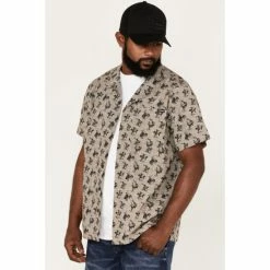 Best deal ⌛ Cinch Men's Camp Yee-Haw All-Over Print Button-Down Western 👕 Shirt Stone 🎉