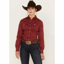 Budget 🤩 Cinch 👩 Women's Long Sleeve Snap Western 👚 Shirt Red 👏