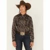 Buy 🎉 Cinch 👩 Women's Paisley Print Long Sleeve Snap Western Core 👚 Shirt Black ⭐
