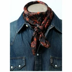 Best Sale 💯 Cinch Men's Black & Orange Southwestern Print Wild Rag Multi 🎁