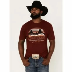 Wholesale ✔️ Cinch Men's Lead This Life Scenic Logo Graphic T-Shirt Heather Red 🤩