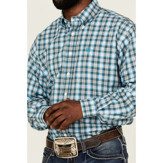 Hot Sale β Cinch Men's Large Plaid Long Sleeve Button-Down Western π Shirt White β¨ - Image 3