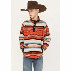 Deals ✔️ Cinch Boys' Southwestern Serape Stripe Print Fleece Pullover Multi 😀